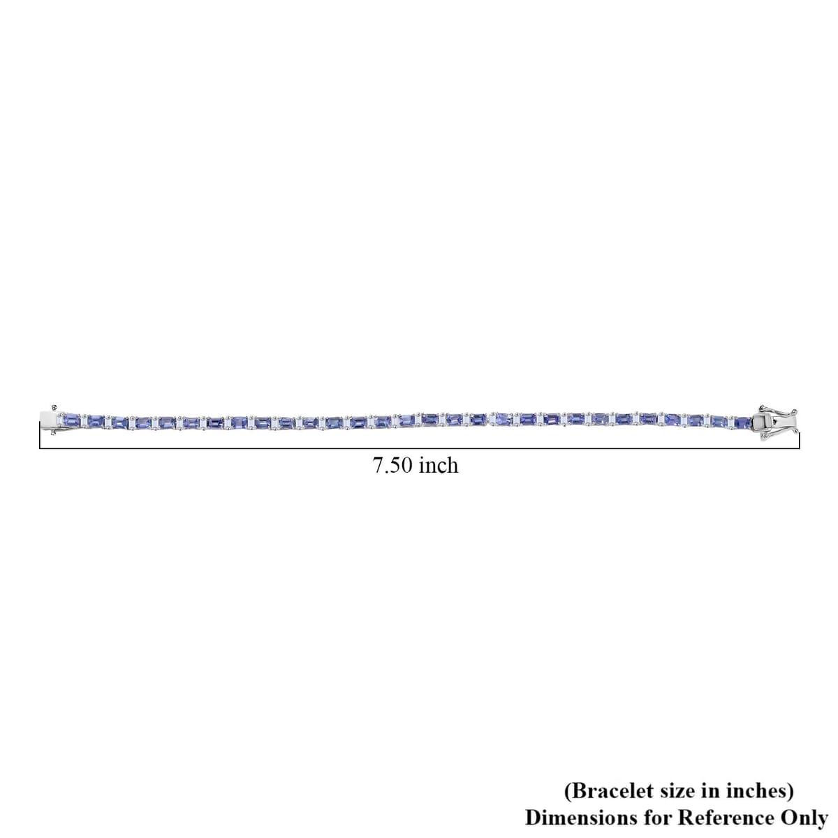 D’Joy Tanzanite and Moissanite 7.90 ctw Bracelet in Rhodium Over Sterling Silver (7.25 In) image number 4