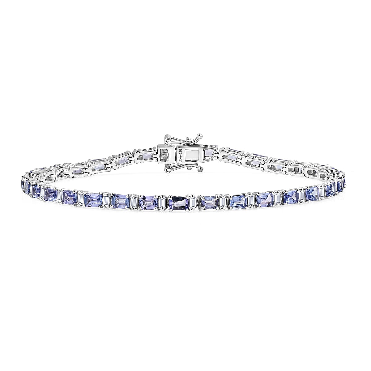 D'Joy Premium Tanzanite and Moissanite 8.75 ctw Floral Vine Bracelet in Rhodium Over Sterling Silver (8.00 In) image number 0