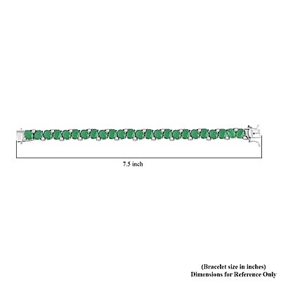 EverTrue Green Onyx and White Zircon 29.85 ctw Bracelet in Platinum Bond (7.25 In)