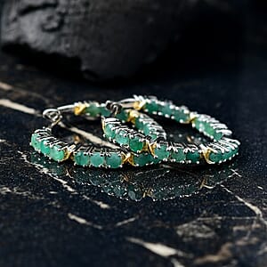 EverTrue Emerald 2.50 ctw XOXO Hoop Earrings in 18K YG Plated and Platinum Bond