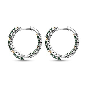 EverTrue Emerald 2.50 ctw XOXO Hoop Earrings in 18K YG Plated and Platinum Bond