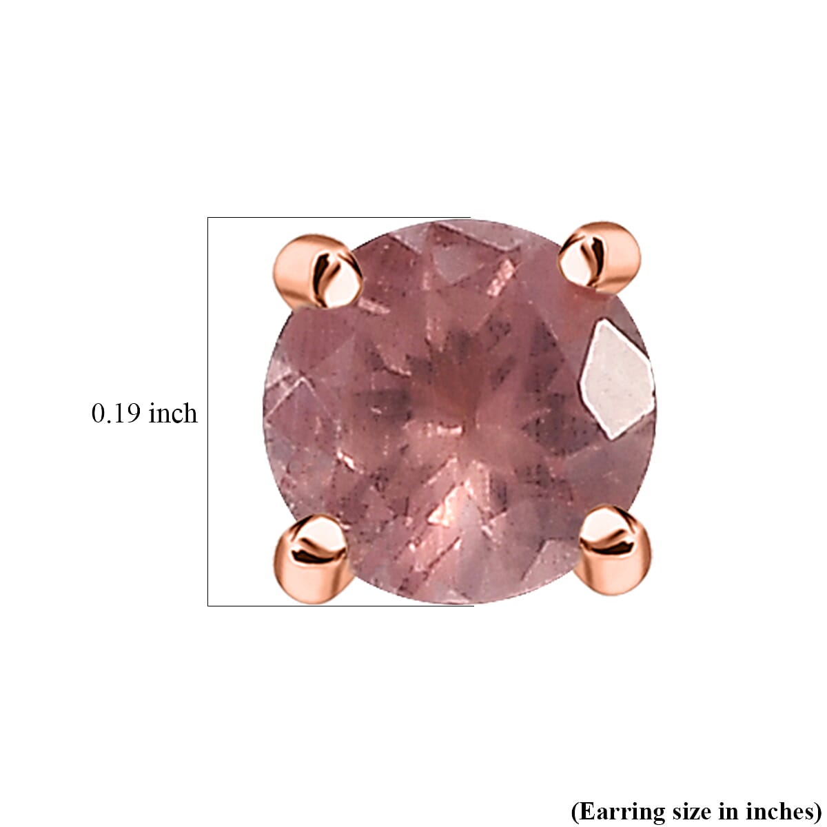 D'Joy Red Apatite 1.00 ctw Flame Studs Earrings in 18K Vermeil Rose Gold Over Sterling Silver
