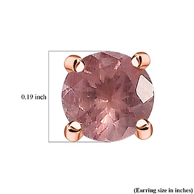 D'Joy Red Apatite 1.00 ctw Flame Studs Earrings in 18K Vermeil Rose Gold Over Sterling Silver