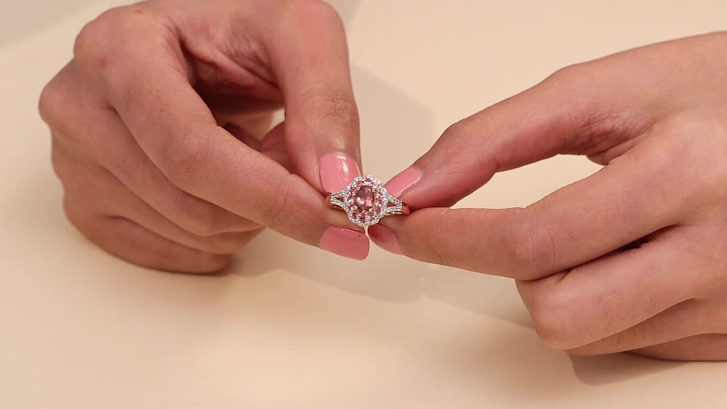 D’Joy Red Apatite, Multi Gemstone Floral Ring in 18K Vermeil RG Over Sterling Silver (Size 10.0) 1.50 ctw