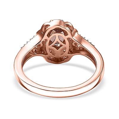 D'Joy Red Apatite and Multi Gemstone 1.50 ctw Fire Halo Ring in 18K Vermeil Rose Gold Over Sterling Silver (Size 10.0)