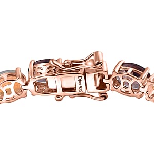 D'Joy Red Apatite and White Zircon 15.50 ctw Firelink Legacy Bracelet in 18K Vermeil Rose Gold Over Sterling Silver (7.25 In)