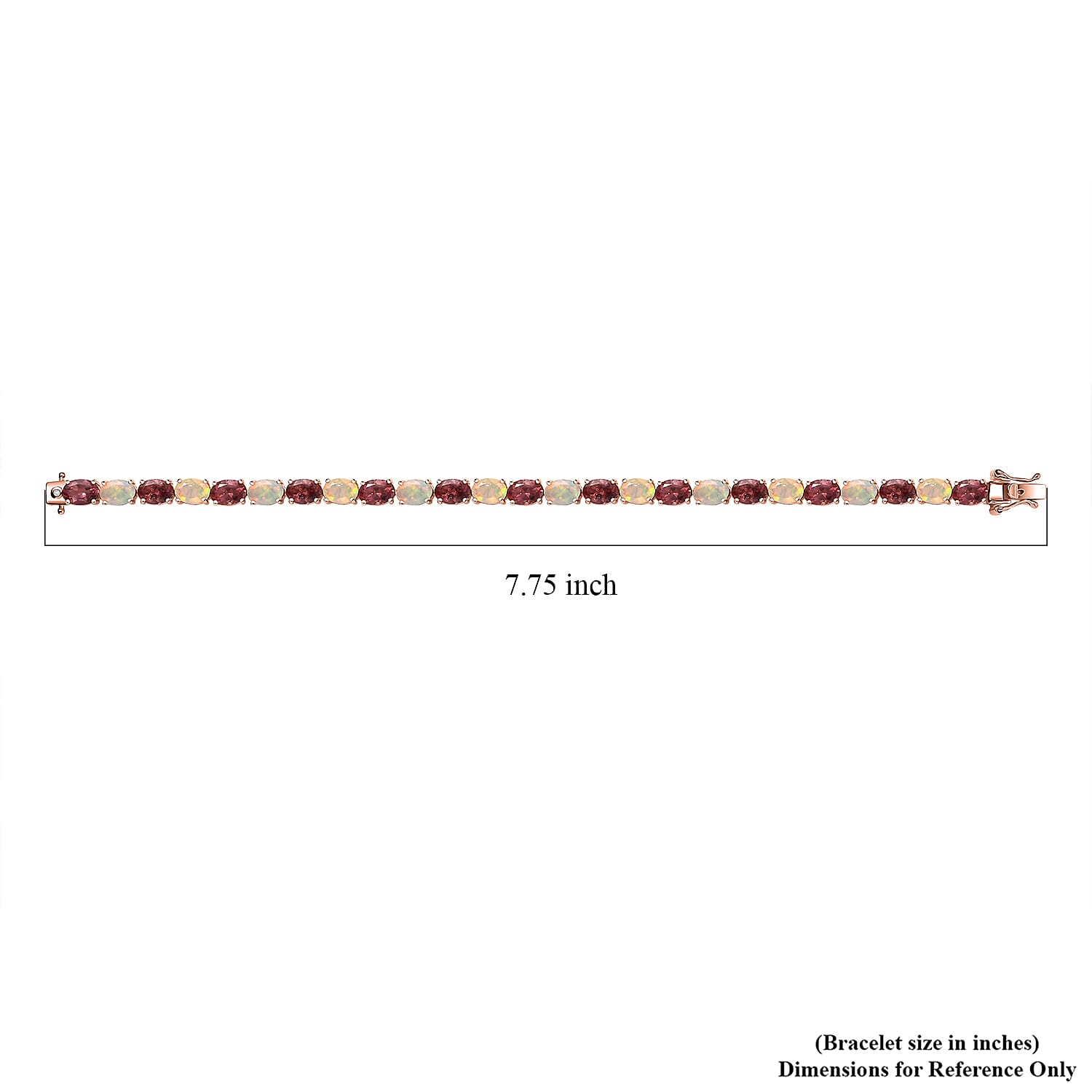 D'Joy Red Apatite and White Zircon 15.50 ctw Firelink Legacy Bracelet in 18K Vermeil Rose Gold Over Sterling Silver (7.25 In)