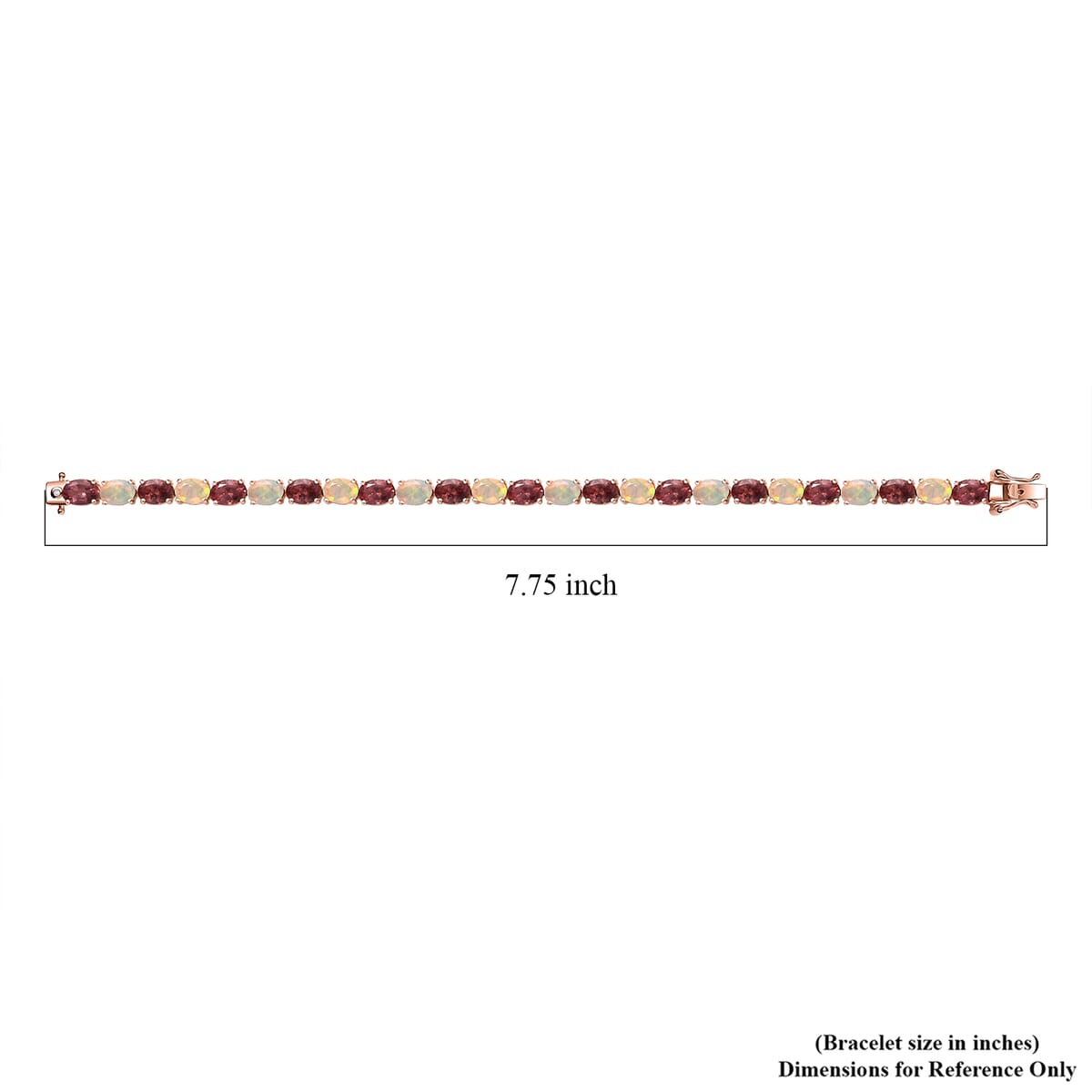D’Joy Red Apatite and White Zircon 16.00 ctw Art Deco Bracelet in 18K Vermeil Rose Gold Over Sterling Silver (7.25 In) image number 4