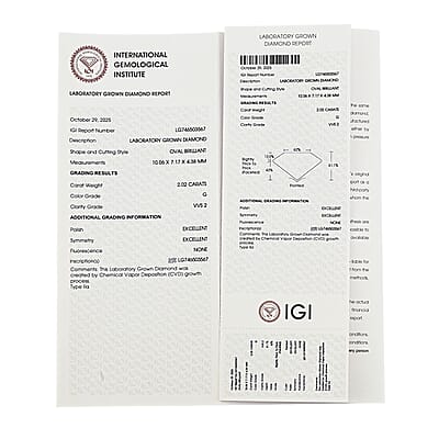 Luxuriant Lab Grown Diamond (Oval) (E-F, VS) 2.00 ctw
