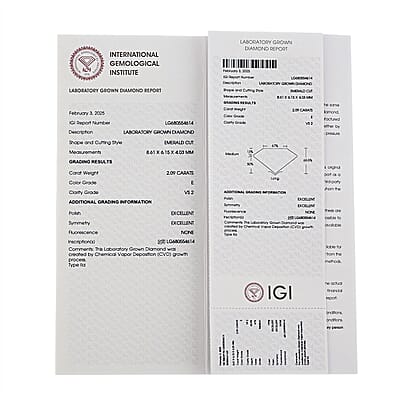 Luxuriant Lab Grown Diamond (Emerald) (E-F, VS) 2.00 ctw