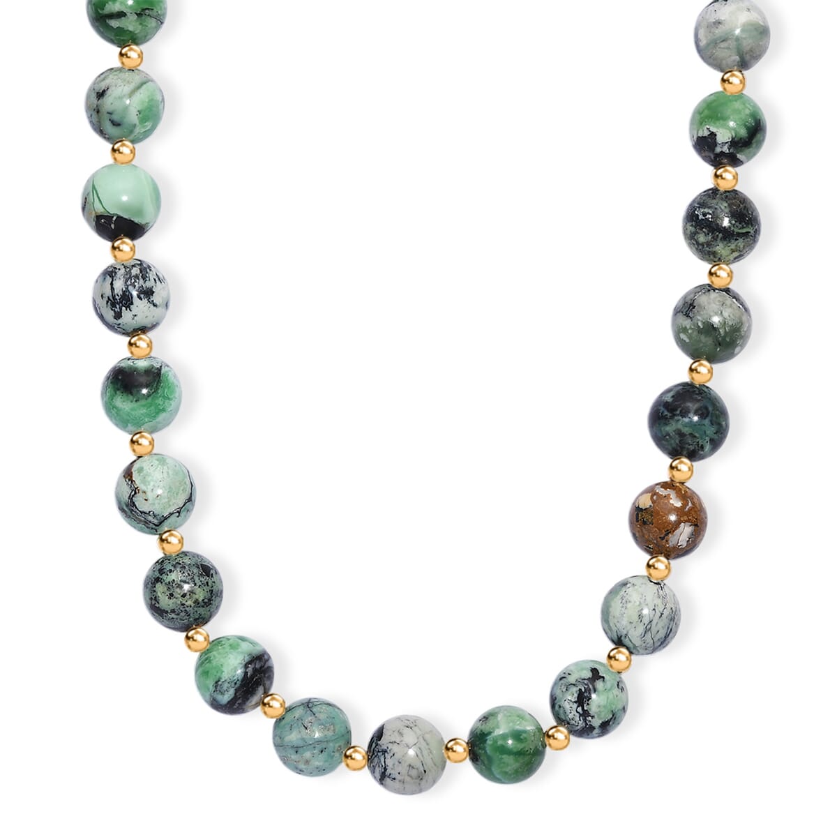 D'Joy Utah Variscite 200 ctw Necklace 18 Inches in 18K Vermeil Yellow Gold Over Sterling Silver image number 0