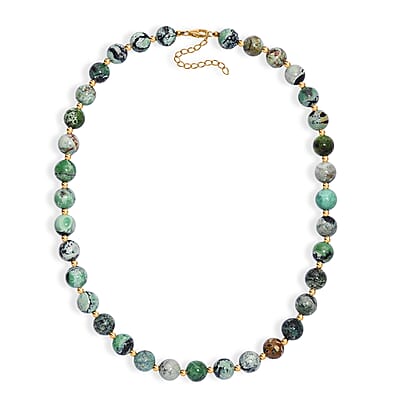 D'Joy Utah Variscite 200 ctw Necklace 18 Inches in 18K Vermeil Yellow Gold Over Sterling Silver