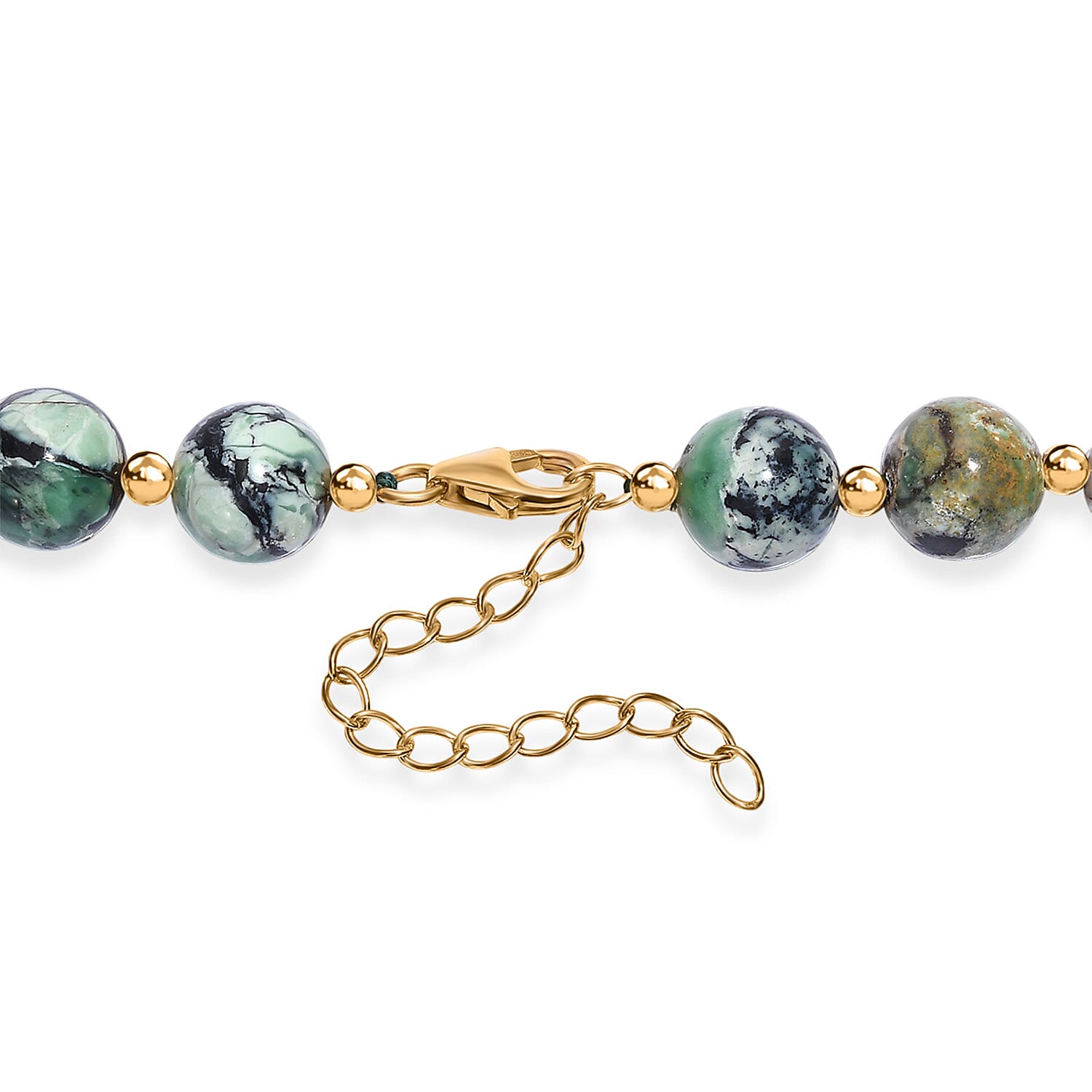 D'Joy Utah Variscite 200 ctw Necklace 18 Inches in 18K Vermeil Yellow Gold Over Sterling Silver