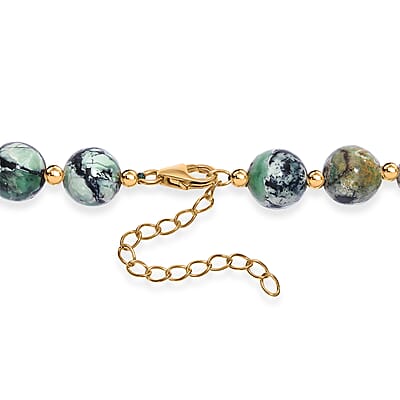 D'Joy Utah Variscite 200 ctw Necklace 18 Inches in 18K Vermeil Yellow Gold Over Sterling Silver