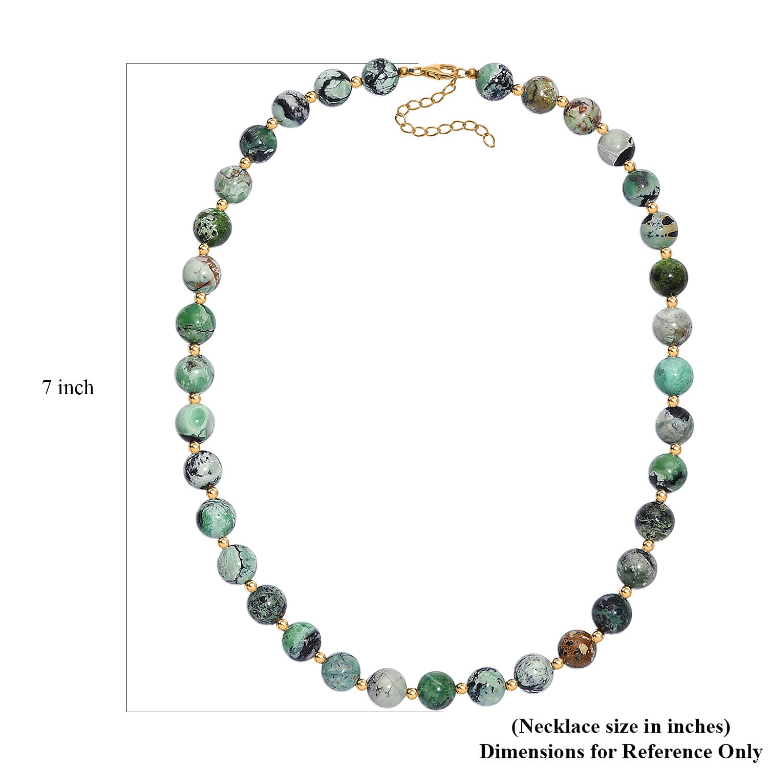 D'Joy Utah Variscite 200 ctw Necklace 18 Inches in 18K Vermeil Yellow Gold Over Sterling Silver