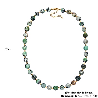 D'Joy Utah Variscite 200 ctw Necklace 18 Inches in 18K Vermeil Yellow Gold Over Sterling Silver