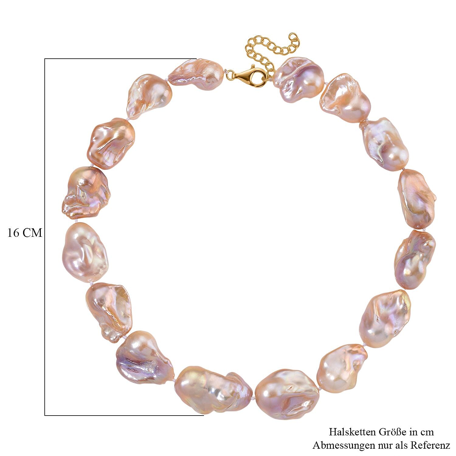 Multi Color Freshwater Pearl 450.00 ctw Necklace in 14K Yellow Gold Over Sterling Silver (5 g)