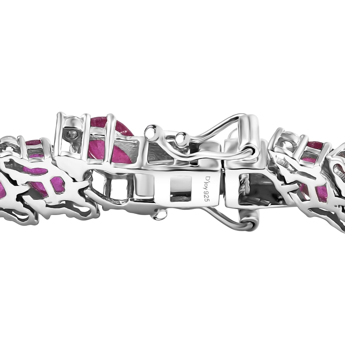 D'Joy Niassa Ruby (FF), White Zircon Bracelet in Rhodium Over Sterling Silver (7.25 In) 25.75 ctw image number 3