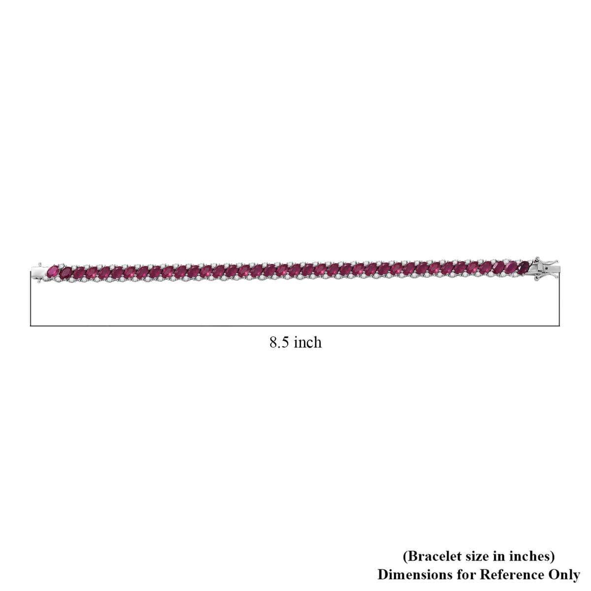 D’Joy Niassa Ruby (FF) and White Zircon 28.55 ctw Bracelet in Rhodium Over Sterling Silver (8.00 In) image number 3