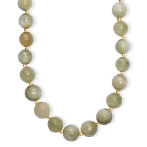 D'Joy Green Kyanite Necklace 18 Inches in 18K Vermeil Yellow Gold Over Sterling Silver