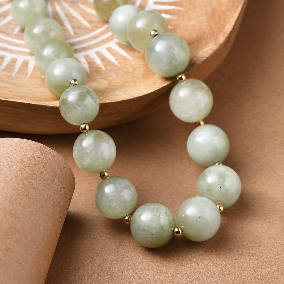 D'Joy Green Kyanite Necklace 18 Inches in 18K Vermeil Yellow Gold Over Sterling Silver image number 1