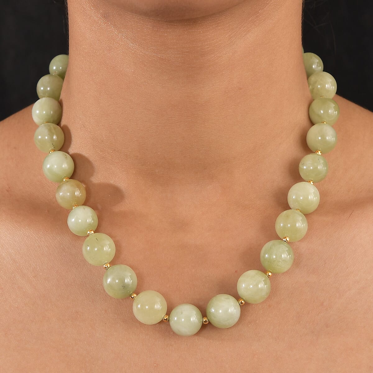 D'Joy Green Kyanite Necklace 18 Inches in 18K Vermeil Yellow Gold Over Sterling Silver image number 2