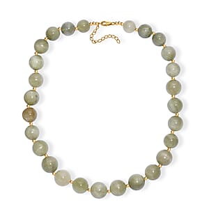 D'Joy Green Kyanite Necklace 18 Inches in 18K Vermeil Yellow Gold Over Sterling Silver