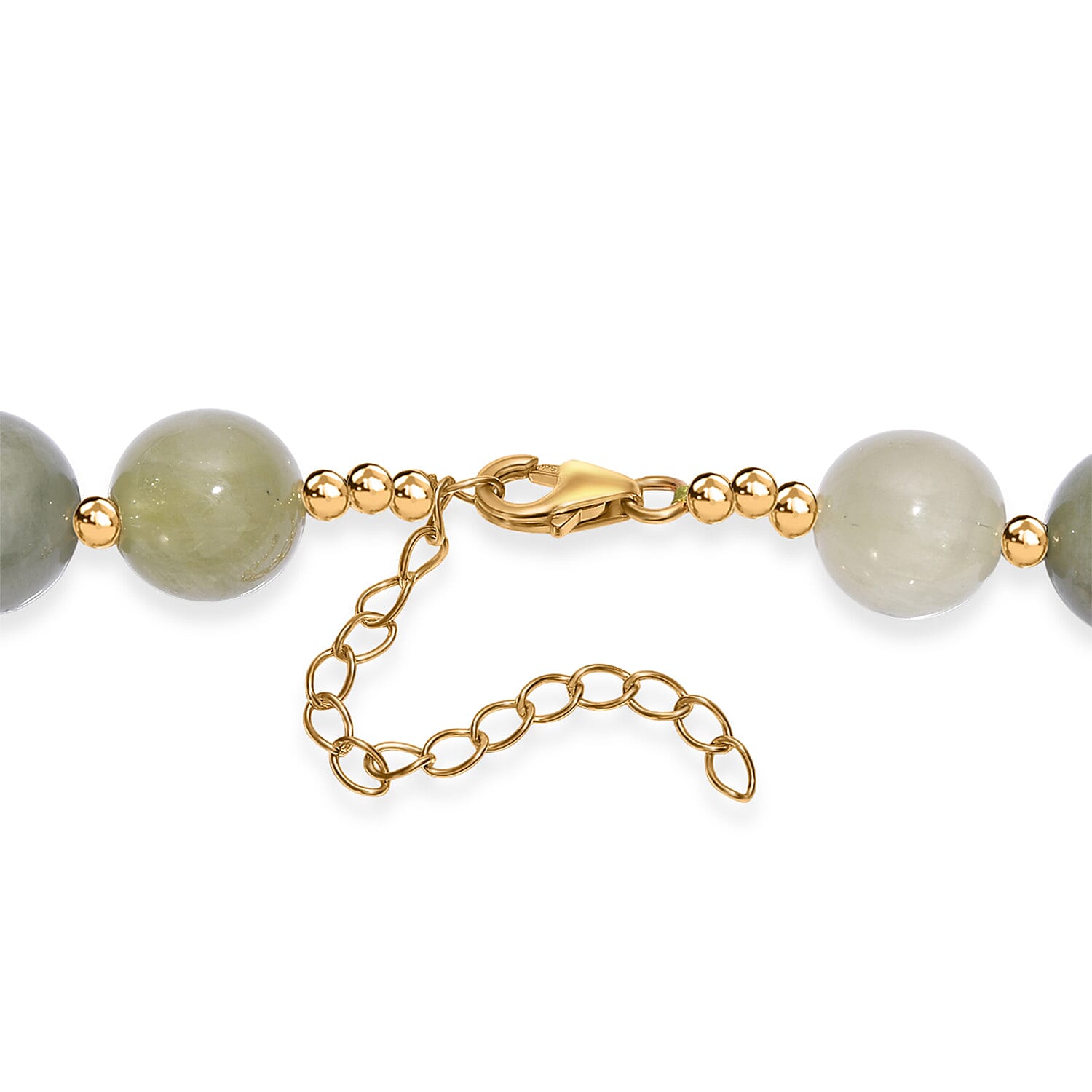 D'Joy Green Kyanite Necklace 18 Inches in 18K Vermeil Yellow Gold Over Sterling Silver