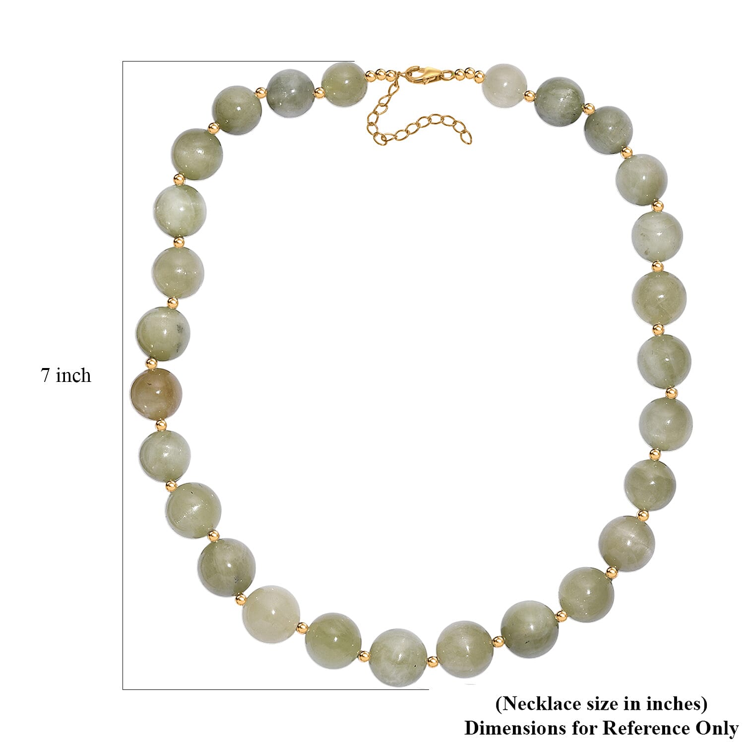 D'Joy Green Kyanite Necklace 18 Inches in 18K Vermeil Yellow Gold Over Sterling Silver