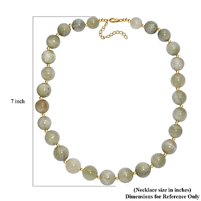 D'Joy Green Kyanite Necklace 18 Inches in 18K Vermeil Yellow Gold Over Sterling Silver