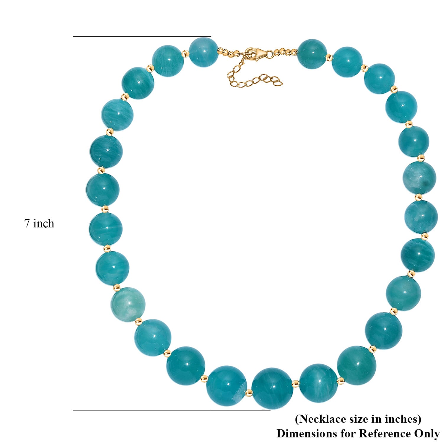 D'Joy Amazonite 495.00 ctw Necklace 18 Inches in 18K Vermeil Yellow Gold Over Sterling Silver 