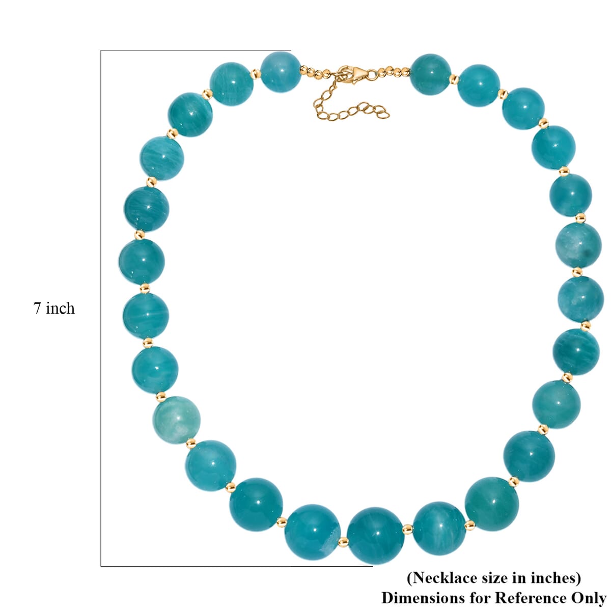 D'Joy Amazonite 495.00 ctw Necklace 18 Inches in 18K Vermeil Yellow Gold Over Sterling Silver  image number 5