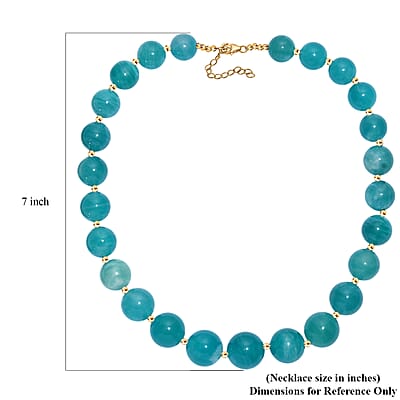 D'Joy Amazonite 495.00 ctw Necklace 18 Inches in 18K Vermeil Yellow Gold Over Sterling Silver 