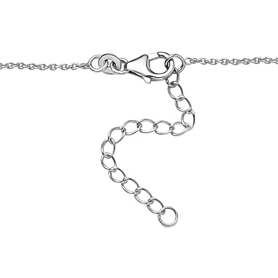 D'Joy Niassa Ruby (FF) and White Zircon 34.30 ctw Crimson Elegance Necklace 18 Inches in Rhodium Over Sterling Silver