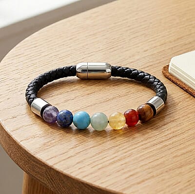 Multi Gemstones 35.00 ctw Bracelet in Stainless Steel (8.00 In)