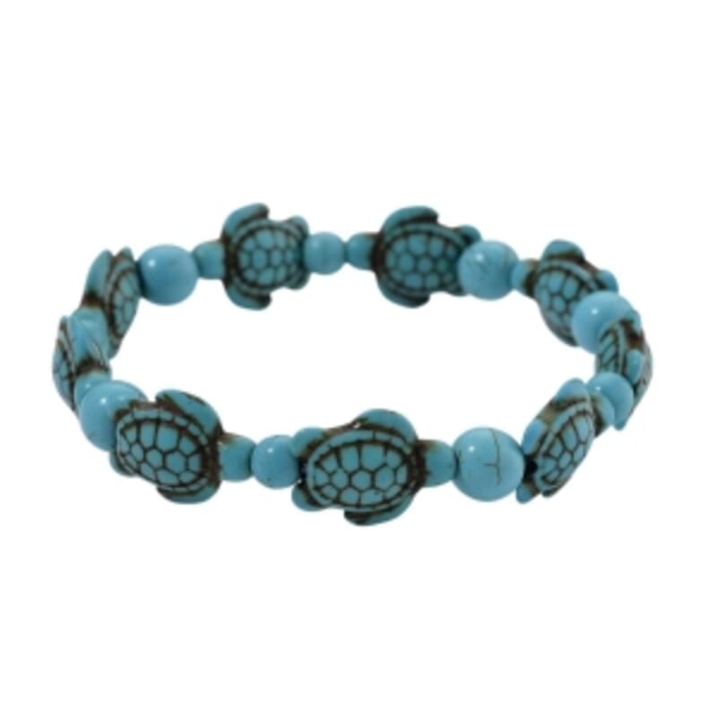 Constituted Blue Howlite 75.00 ctw Bracelet in Silvertone (7.00-7.50 In)