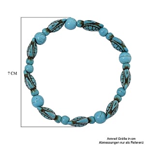 Constituted Blue Howlite 75.00 ctw Bracelet in Silvertone (7.00-7.50 In)