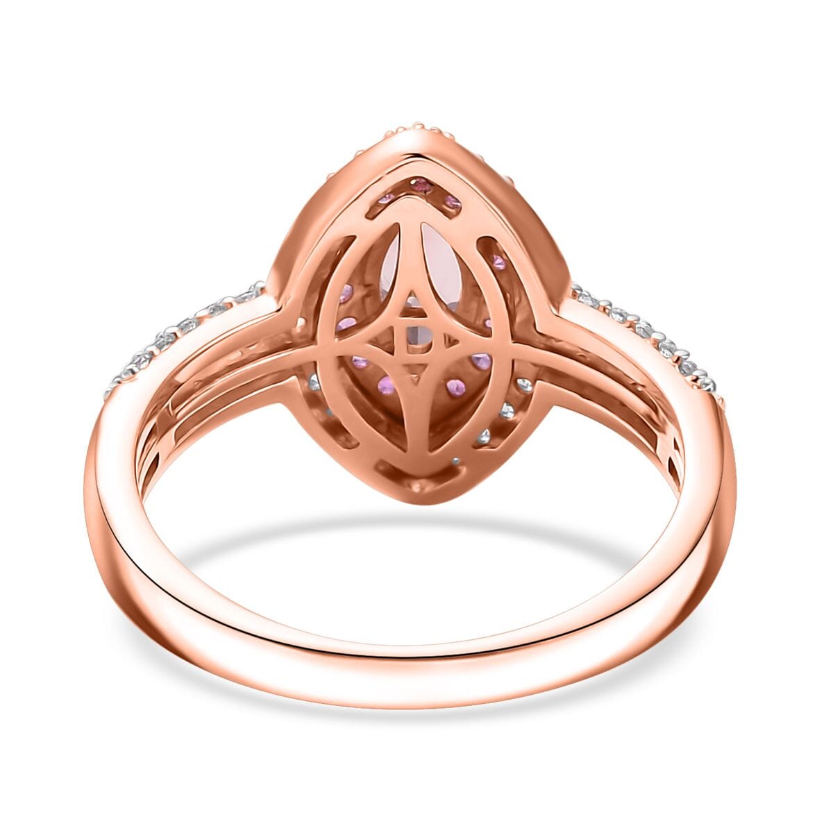 D'Joy Blush Tourmaline and Multi Gemstone 1.40 ctw Ring in 18K Vermeil Rose Gold Over Sterling Silver (Size 7.0) image number 4