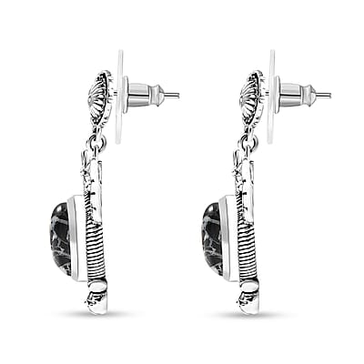 D'Joy Artisan Crafted White Buffalo 4.10 ctw Horn of the Ancients Earrings in Sterling Silver