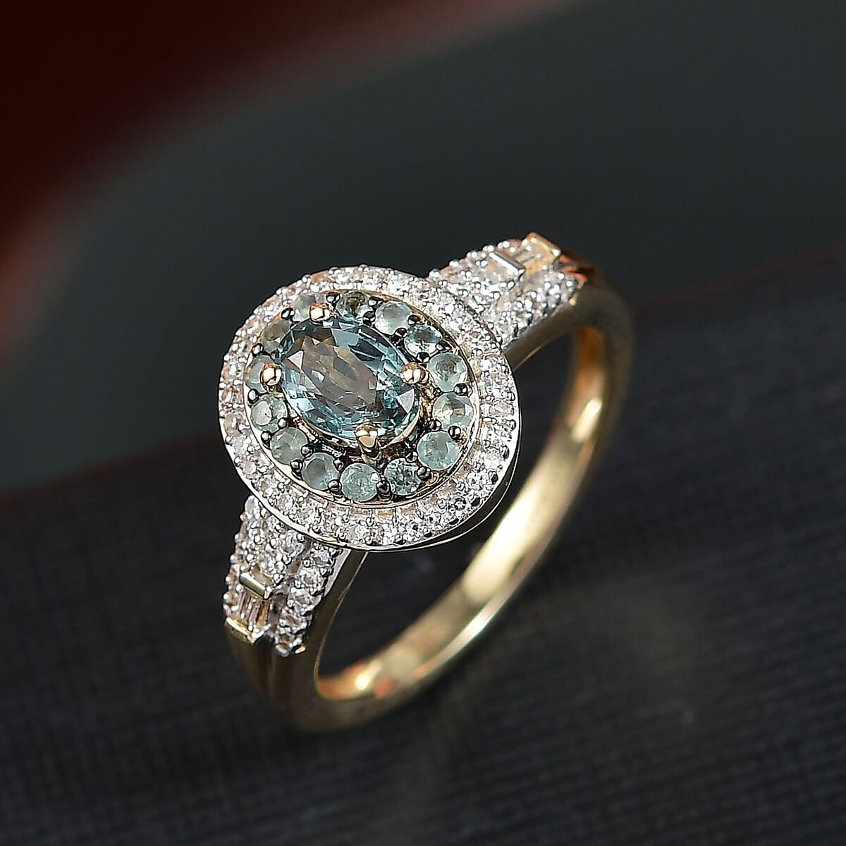 AAA Narsipatnam Alexandrite and Luxuriant Lab Grown Diamond E-F VS 1.05 ctw Majestic Mirage Ring in 10K Yellow Gold (Size 8.0) image number 1