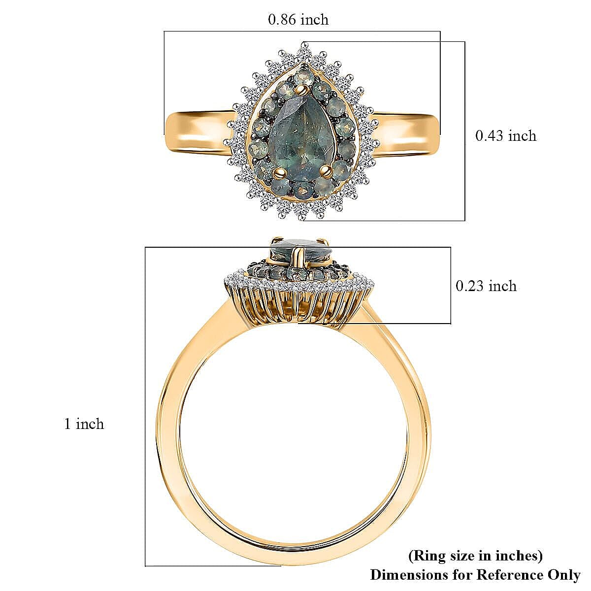 AAA Narsipatnam Alexandrite and Luxuriant Lab Grown Diamond E-F VS 1.05 ctw Majestic Mirage Ring in 10K Yellow Gold (Size 10.0)