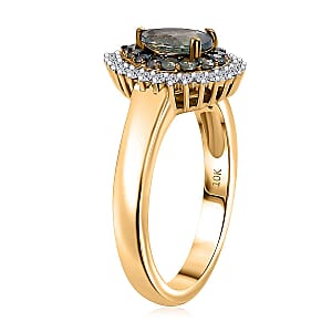 AAA Narsipatnam Alexandrite and Luxuriant Lab Grown Diamond E-F VS 1.05 ctw Majestic Mirage Ring in 10K Yellow Gold (Size 7.0)