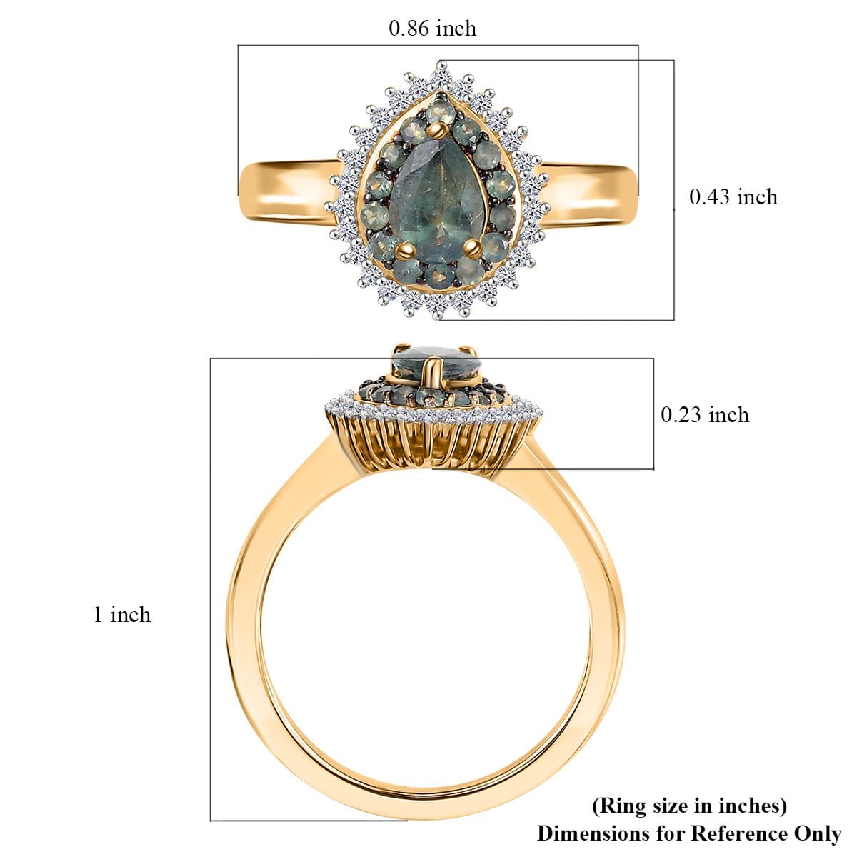 10K Yellow Gold AAA Narsipatnam Alexandrite, Luxuriant Lab Grown Diamond (E-F, VS) Majestic Mirage Ring (Size 10.0) 1.05 ctw image number 5