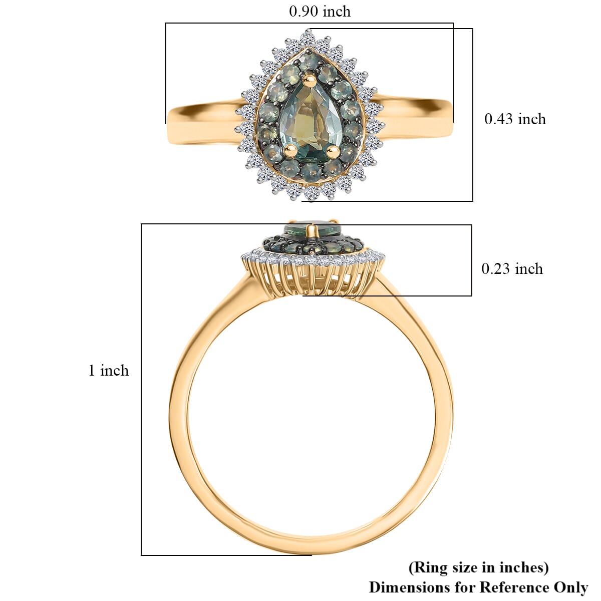 AAA Narsipatnam Alexandrite and Luxuriant Lab Grown Diamond E-F VS 1.05 ctw Majestic Mirage Ring in 10K Yellow Gold (Size 9.0) image number 5