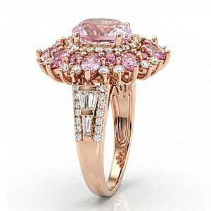 D'Joy Martha Rocha Kunzite and Multi Gemstone 5.15 ctw Fire Bloom Ring in 18K Vermeil Rose Gold Over Sterling Silver (Size 6.0)
