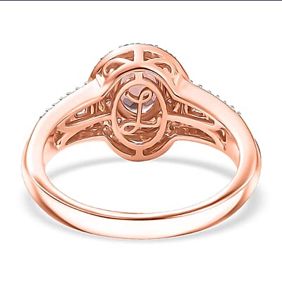 Luxoro AAA Blush Tourmaline, Pink Sapphire and I2 Diamond 1.15 ctw Blush Majesty Ring in 10K Rose Gold (Size 6.0)
