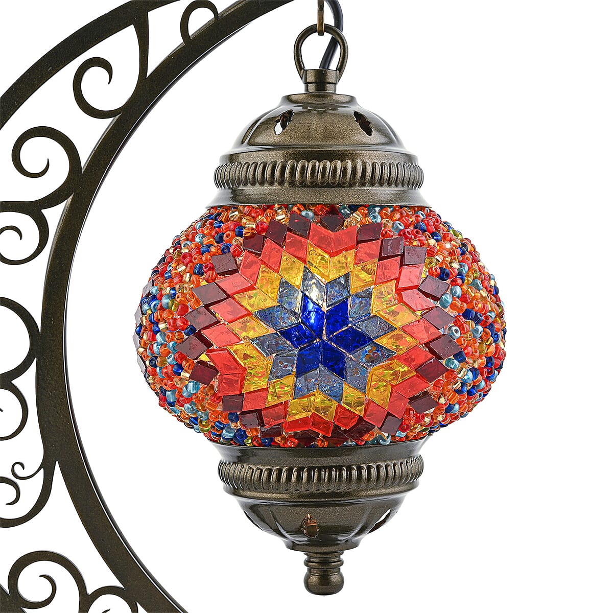 Multi Glass Crescent Turkish Lamp image number 3