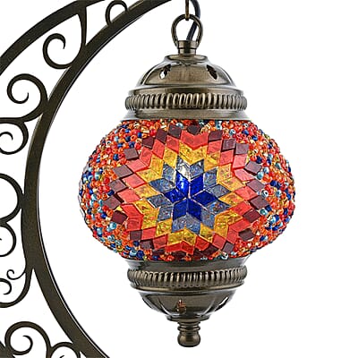  Multi Glass Crescent Turkish Lamp