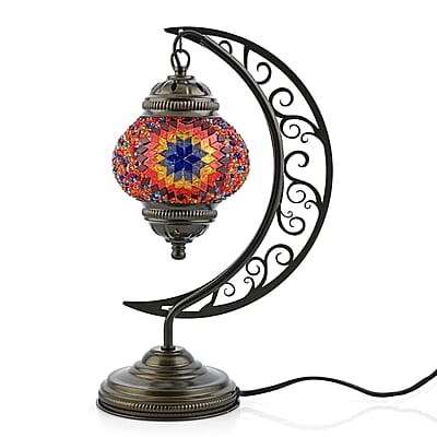 Multi Glass Crescent Turkish Lamp