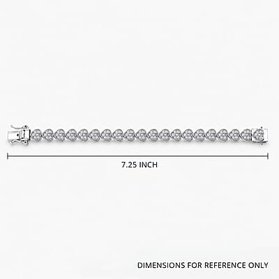 Luxuriant Lab Grown Diamond G-H SI 3.80 ctw Heartstrings Bracelet in Rhodium Over Sterling Silver (7.25 In)